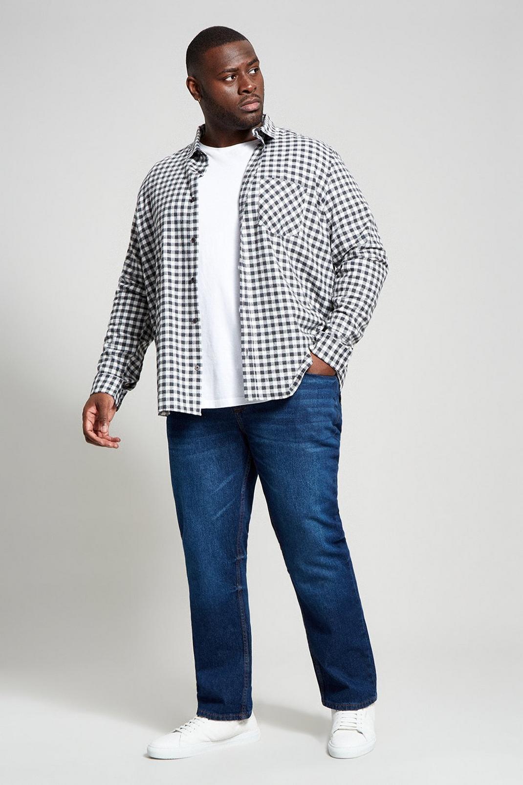 173 Plus And Tall Gingham Check Shirt image number 2