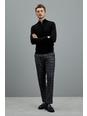 Slim Fit Grey Texture Check Trouser