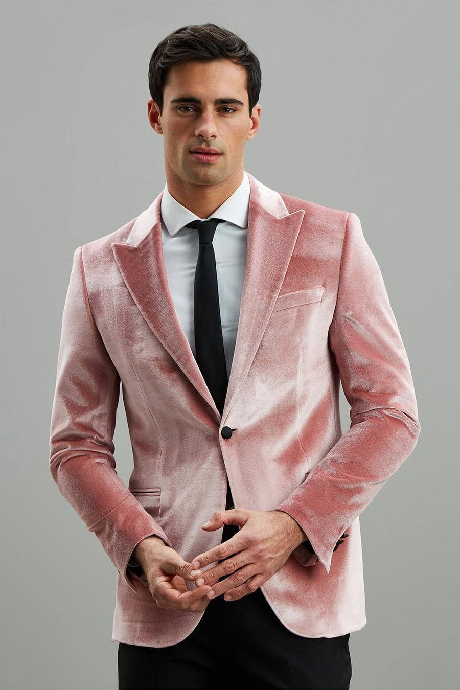 Rose Velvet Suit Blazer