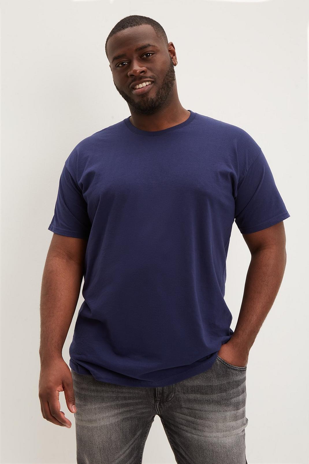 Navy Plus And Tall Short Sleeve Basic Crew T-Shirt image number 1