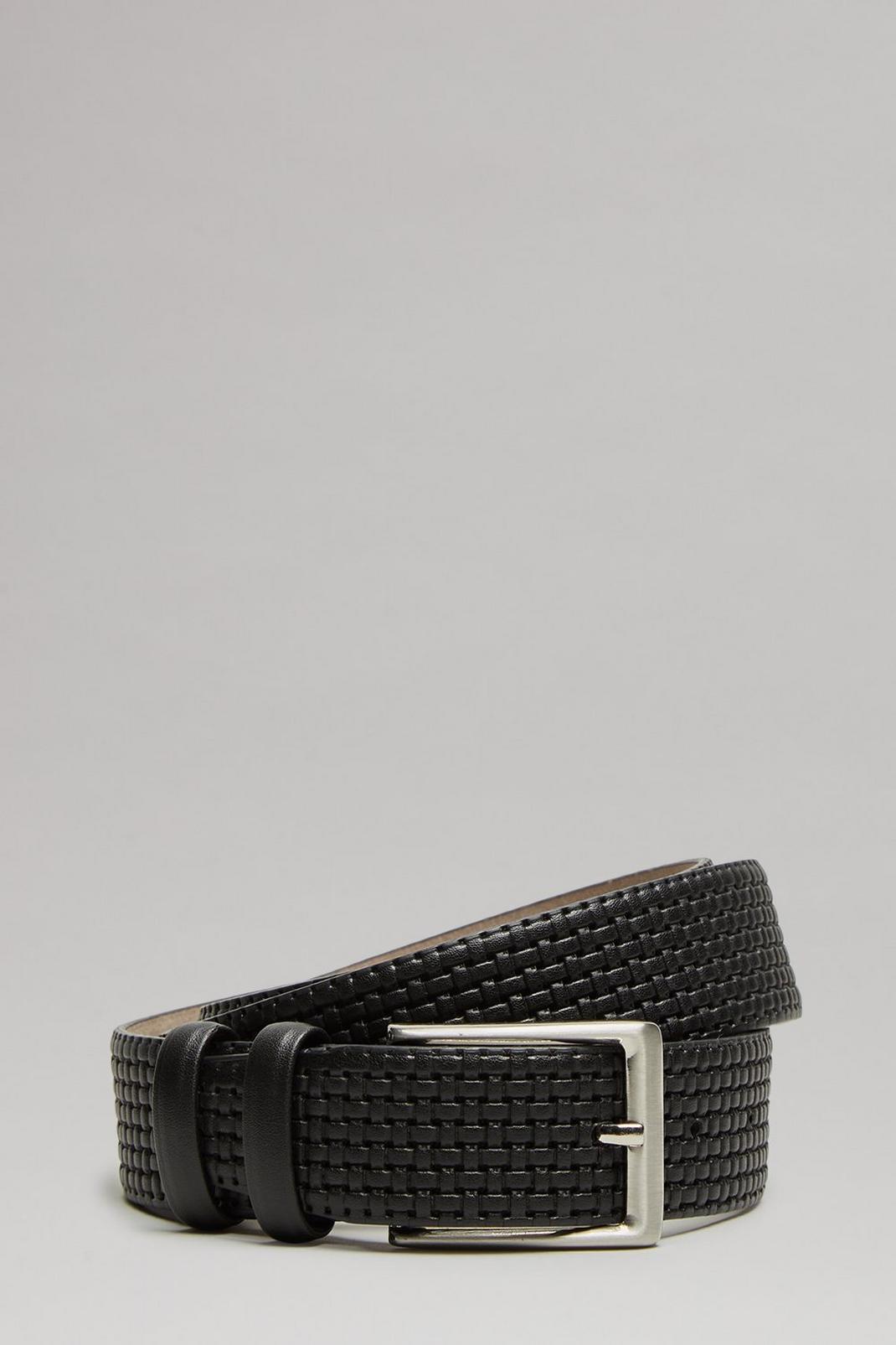 Plus And Tall Black All Over Textured Belt image number 1