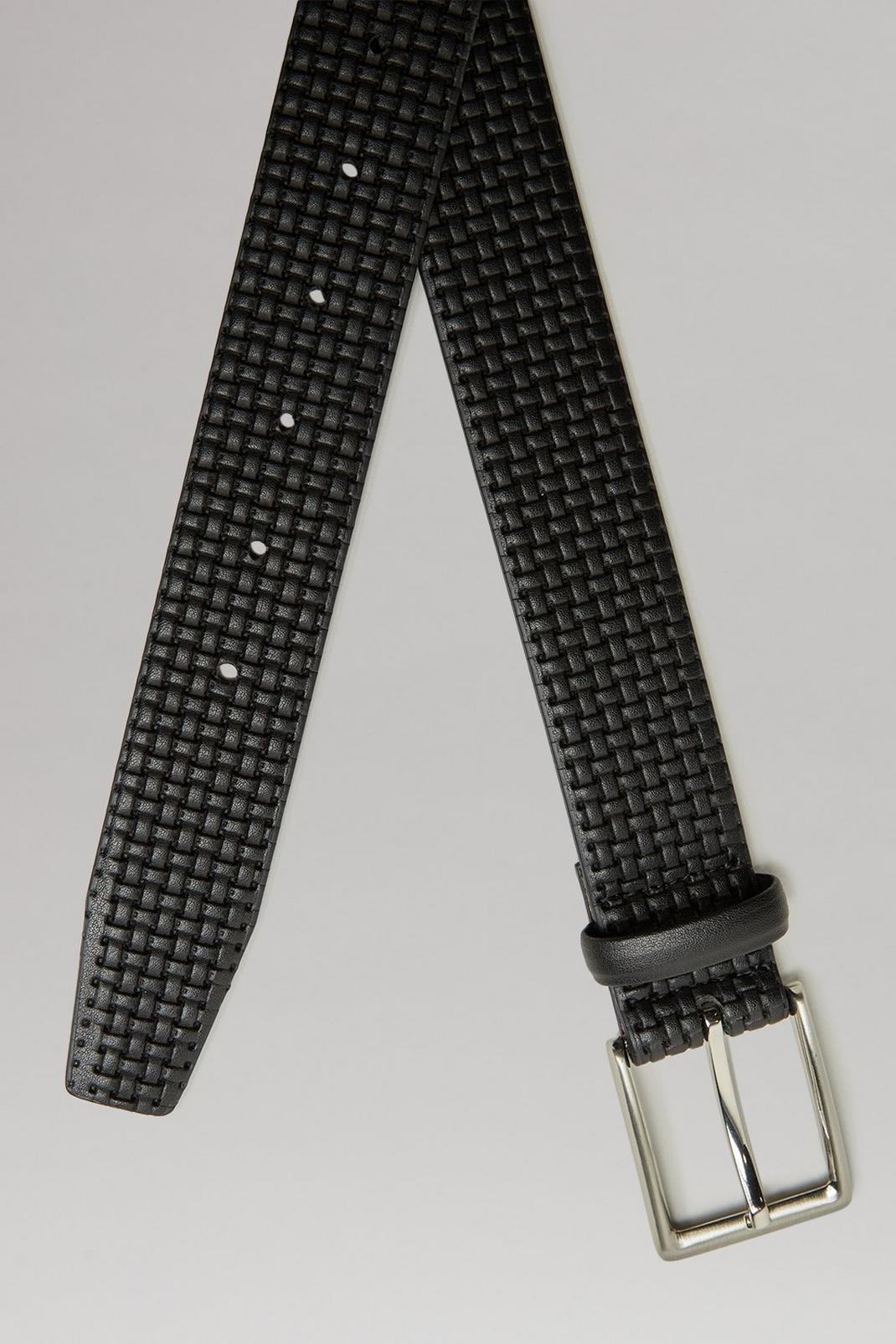 105 Plus And Tall Black All Over Textured Belt image number 2