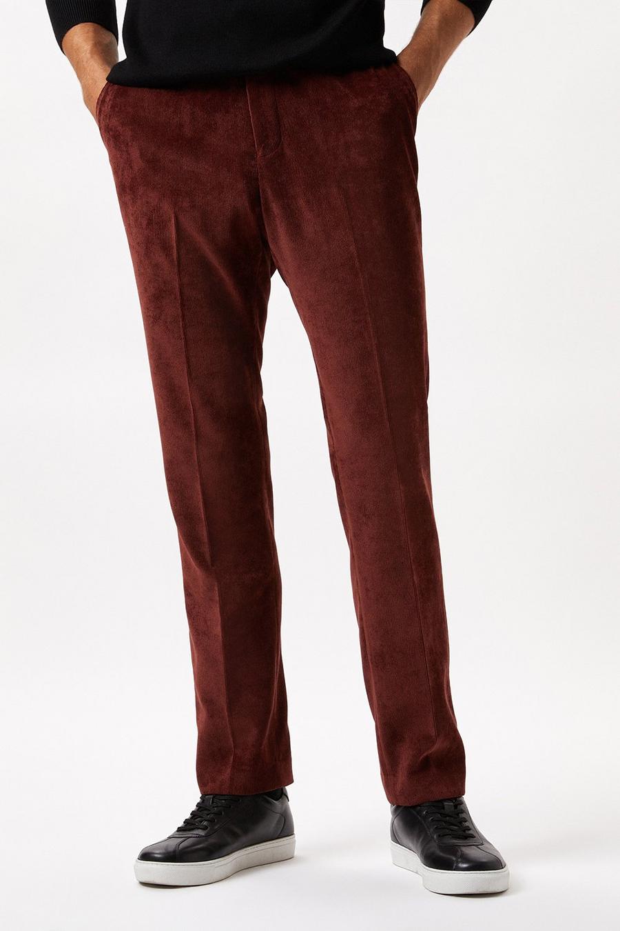 Slim Fit Rust Cord Trousers