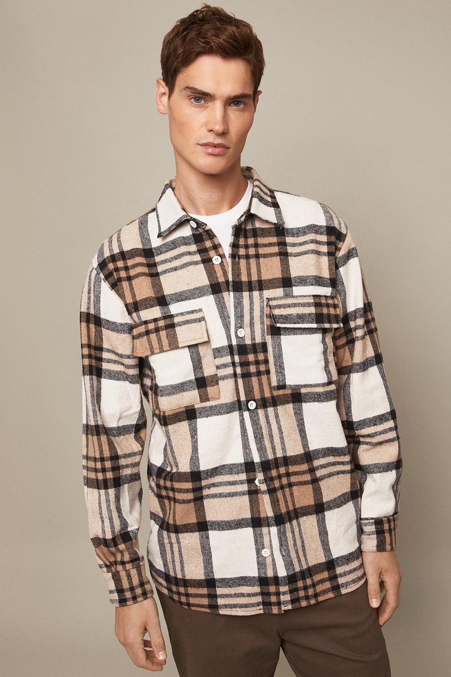 Double Pocket Checked Overshirt