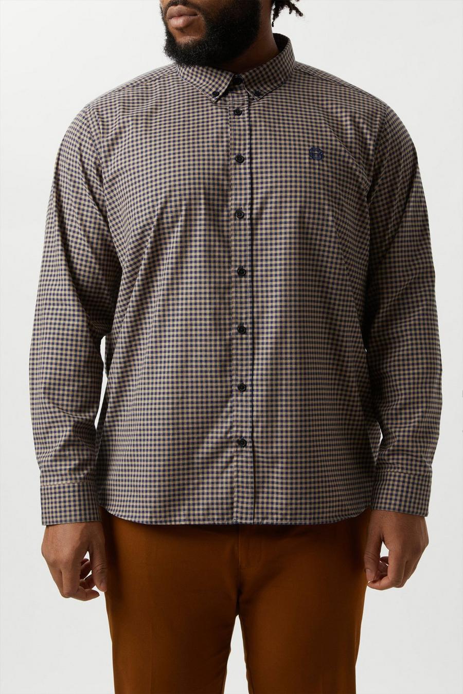 Plus And Tall Gingham Oxford Shirt