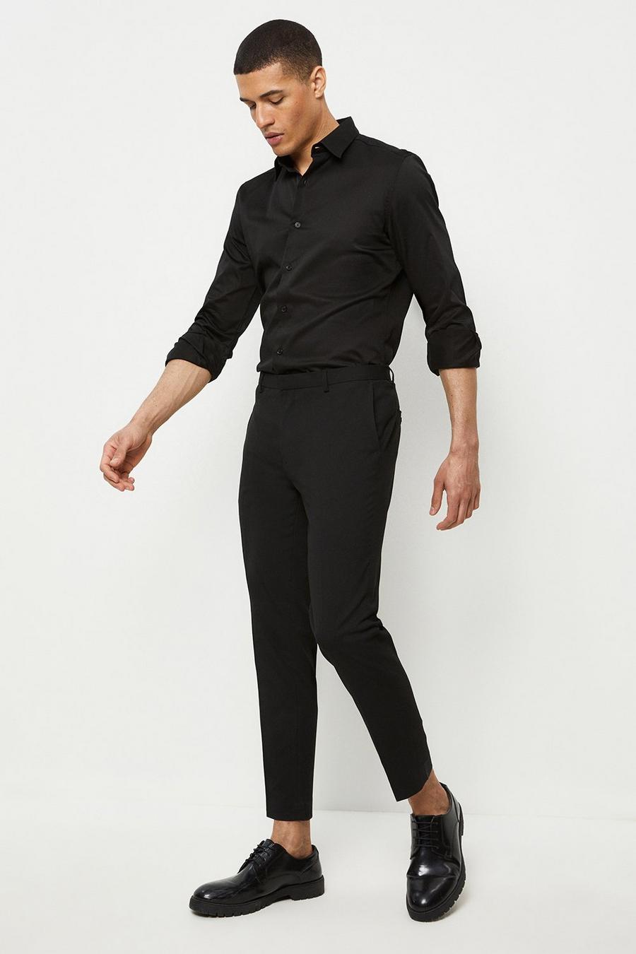 Plus And Tall Skinny Black Essential Trousers