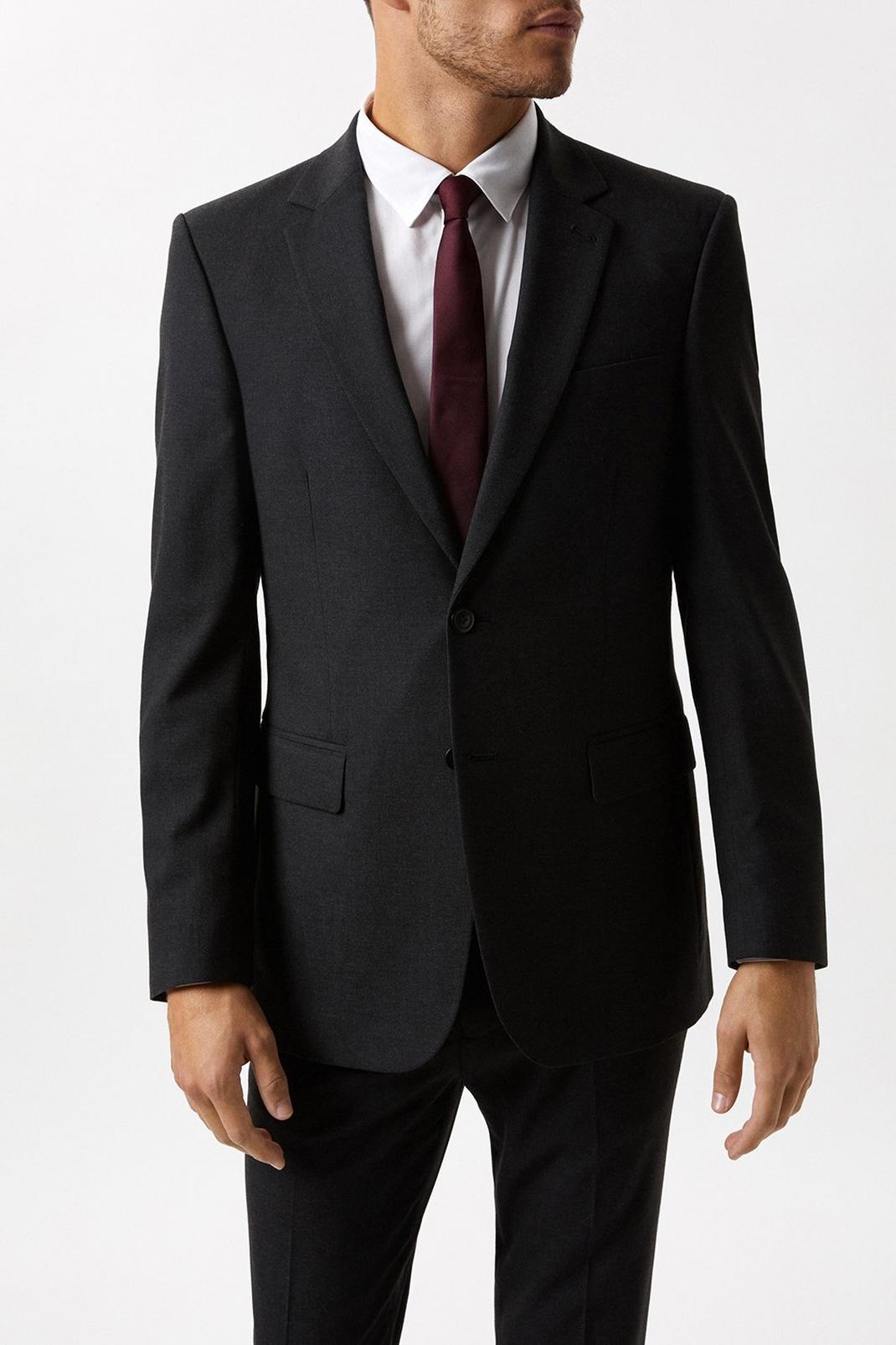 Plus And Tall Tailored Charcoal Essential Jacket image number 1