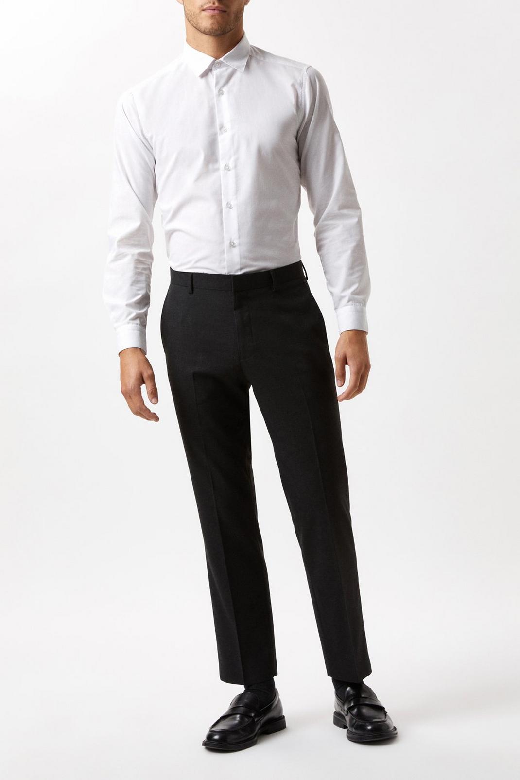 Plus And Tall Tailored Charcoal Essential Trousers image number 1