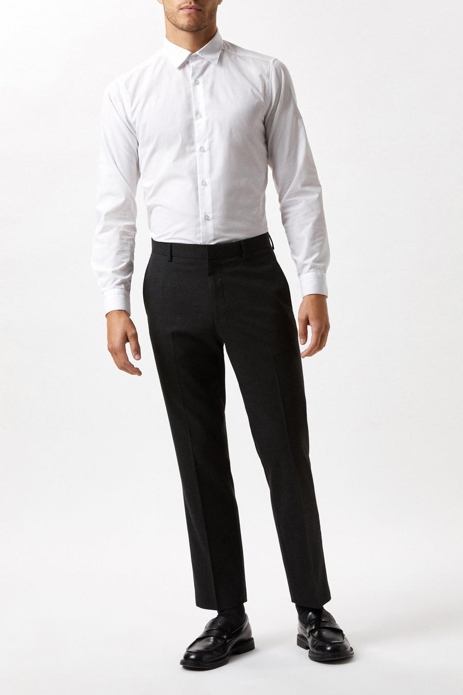 Plus And Tall Slim Charcoal Essential Trousers