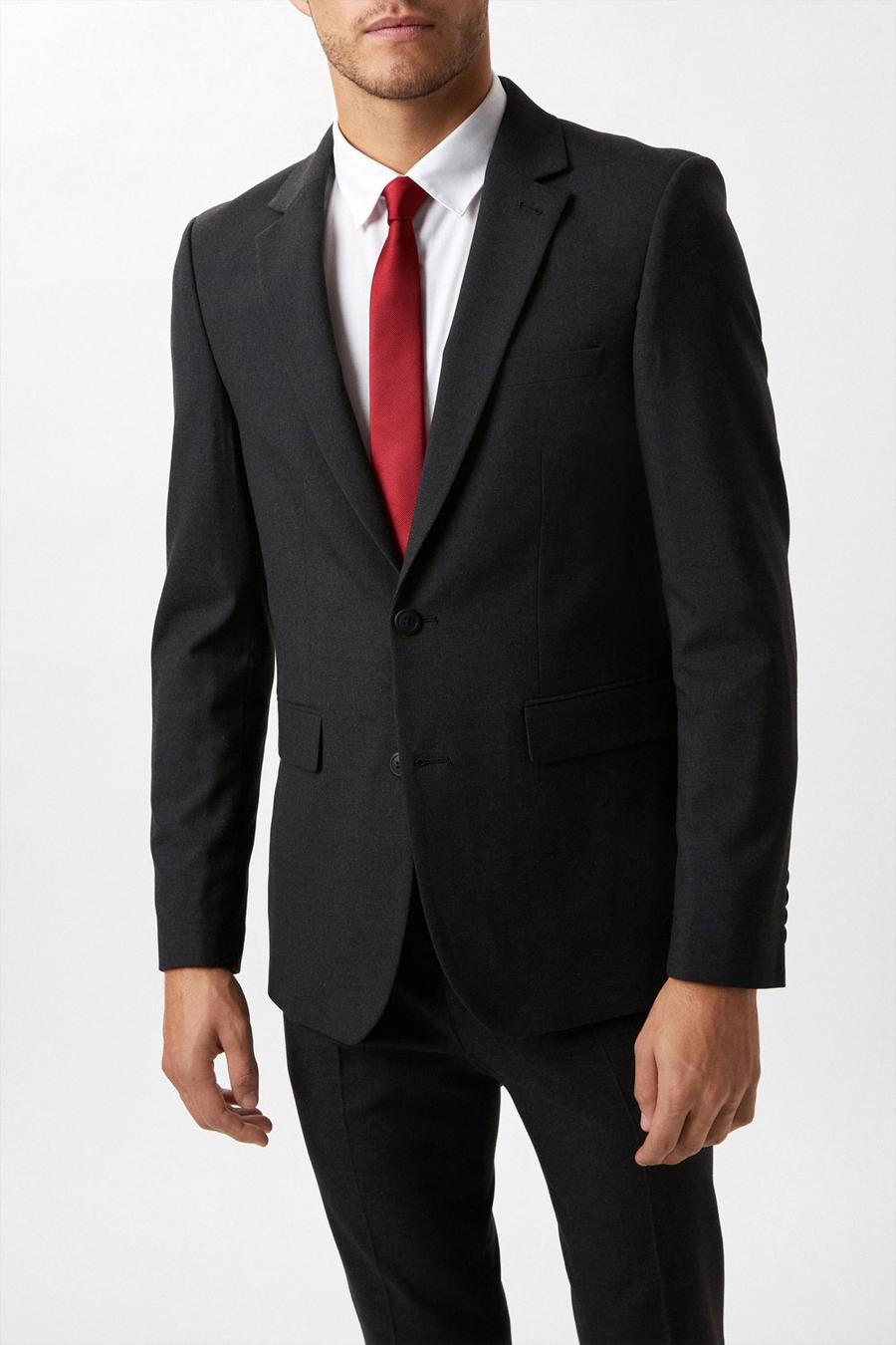 Plus And Tall Skinny Charcoal Essential Two-Piece Suit