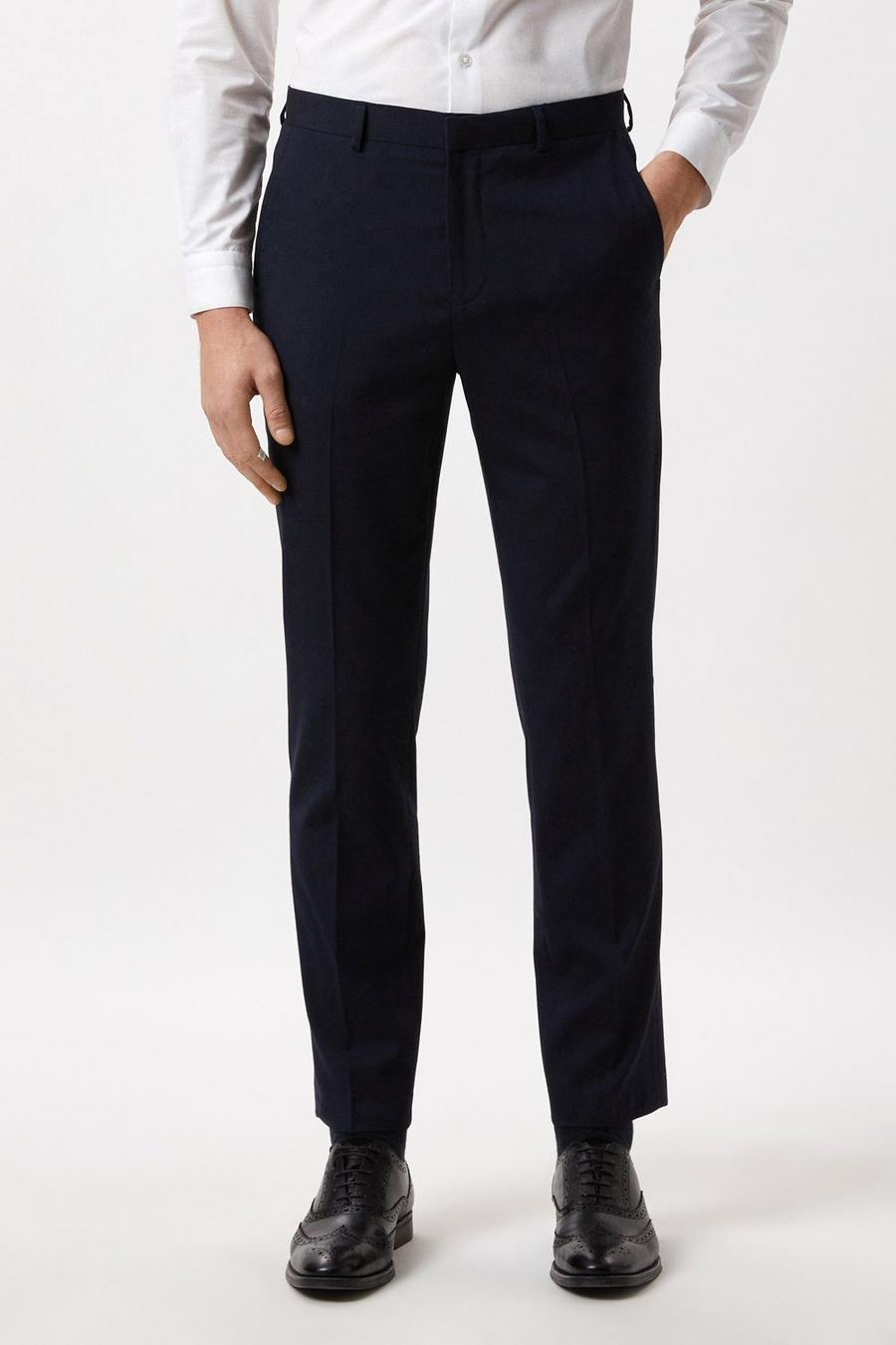 Plus And Tall Navy Tailored Essential Trousers