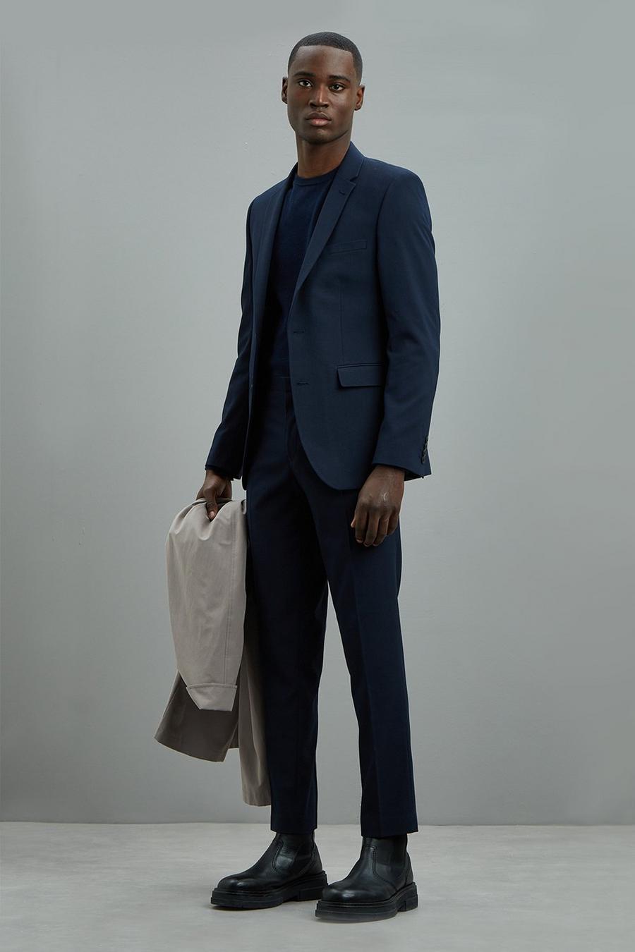 Plus And Tall Skinny Navy Essential Two - Piece Suit