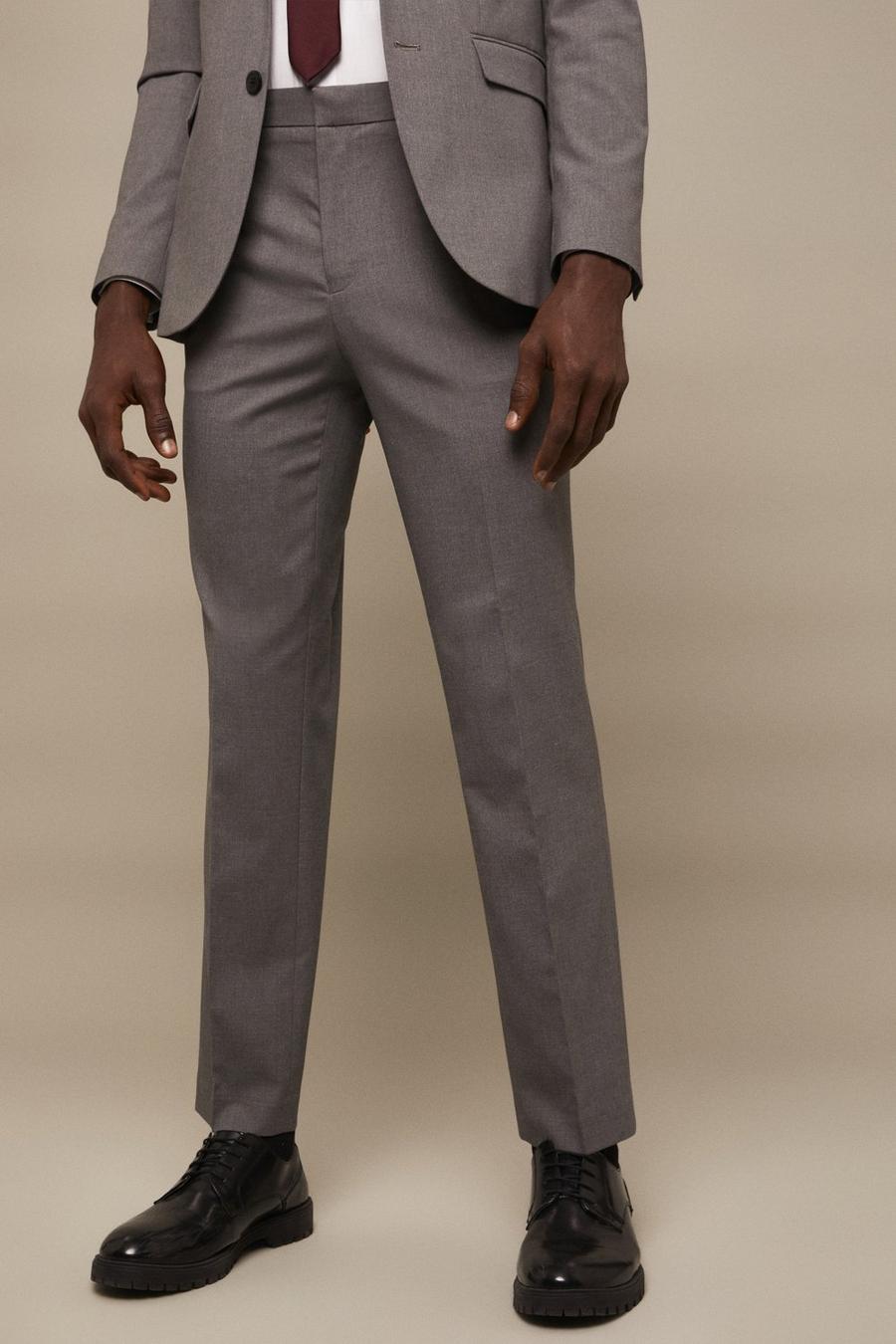 Plus And Tall Tailored Grey Essential Trousers