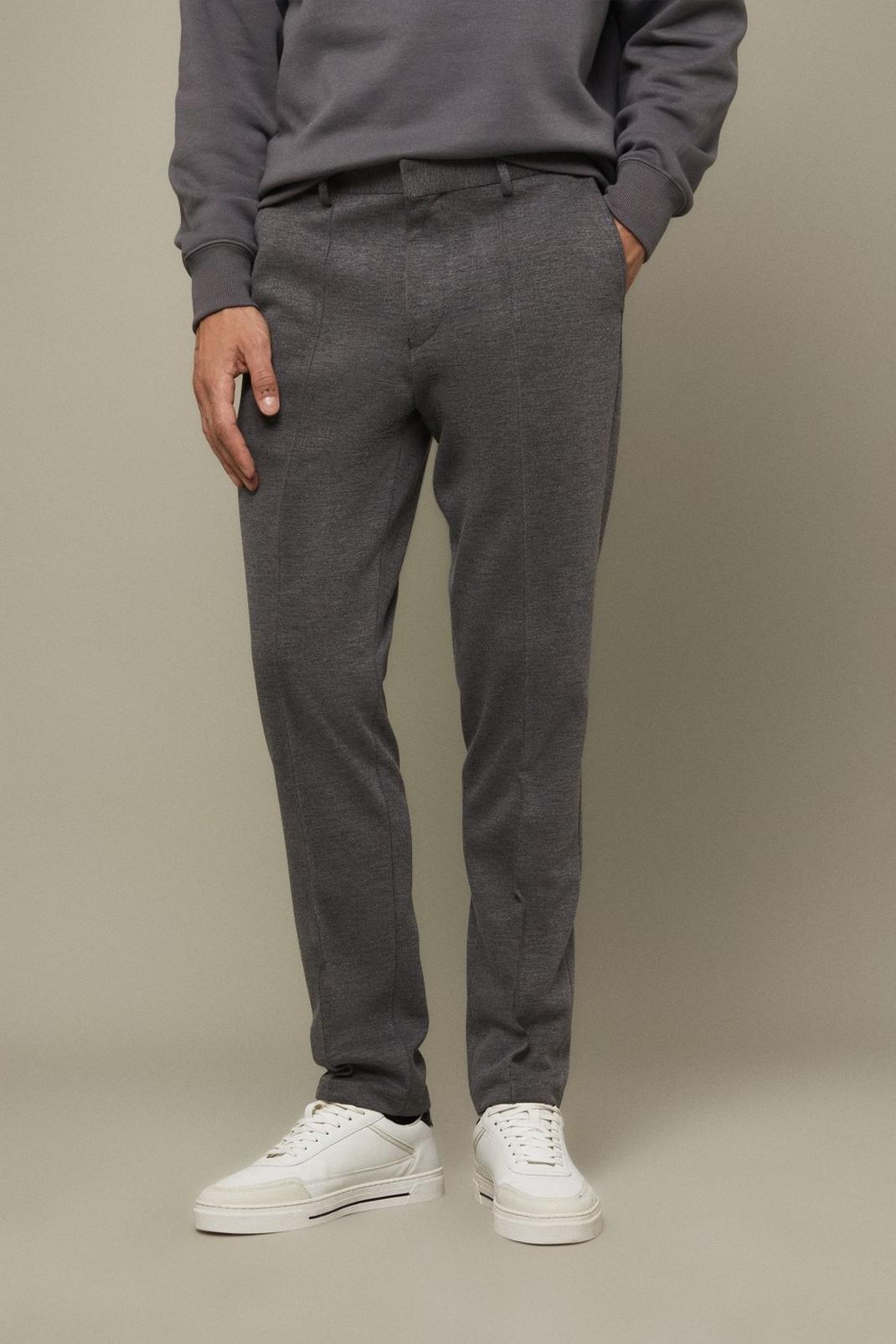 Slim Fit Grey Jersey Trousers image number 1