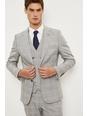 Slim Fit Light Grey Overcheck Suit Jacket