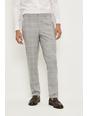 Slim Fit Light Grey Overcheck Suit Trouser 