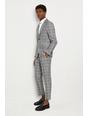 131 Skinny Fit Grey Textured Check Jacket