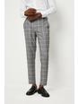 131 Skinny Fit Grey Textured Check Trouser