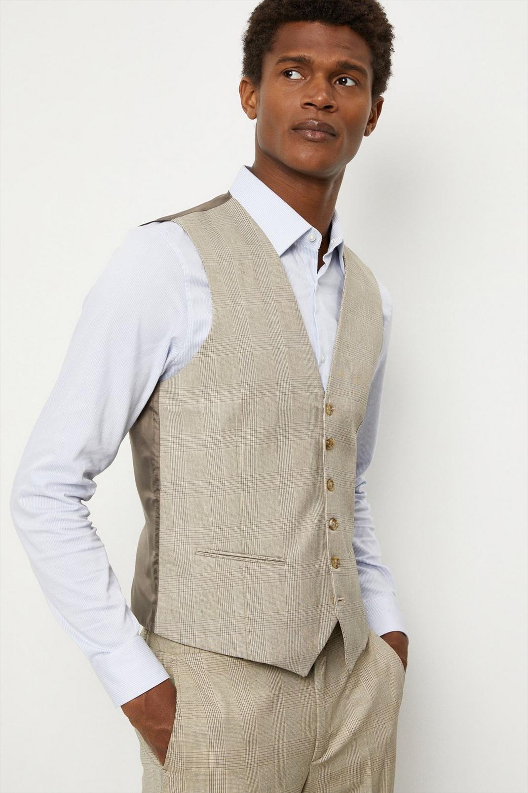 Neutral Pow Check Waistcoat image number 1