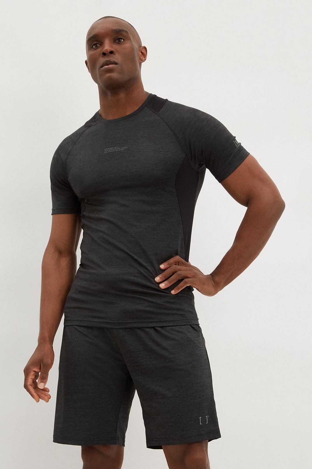 Charcoal RTR Plus And Tall Muscle Fit Mesh T-shirt image number 1