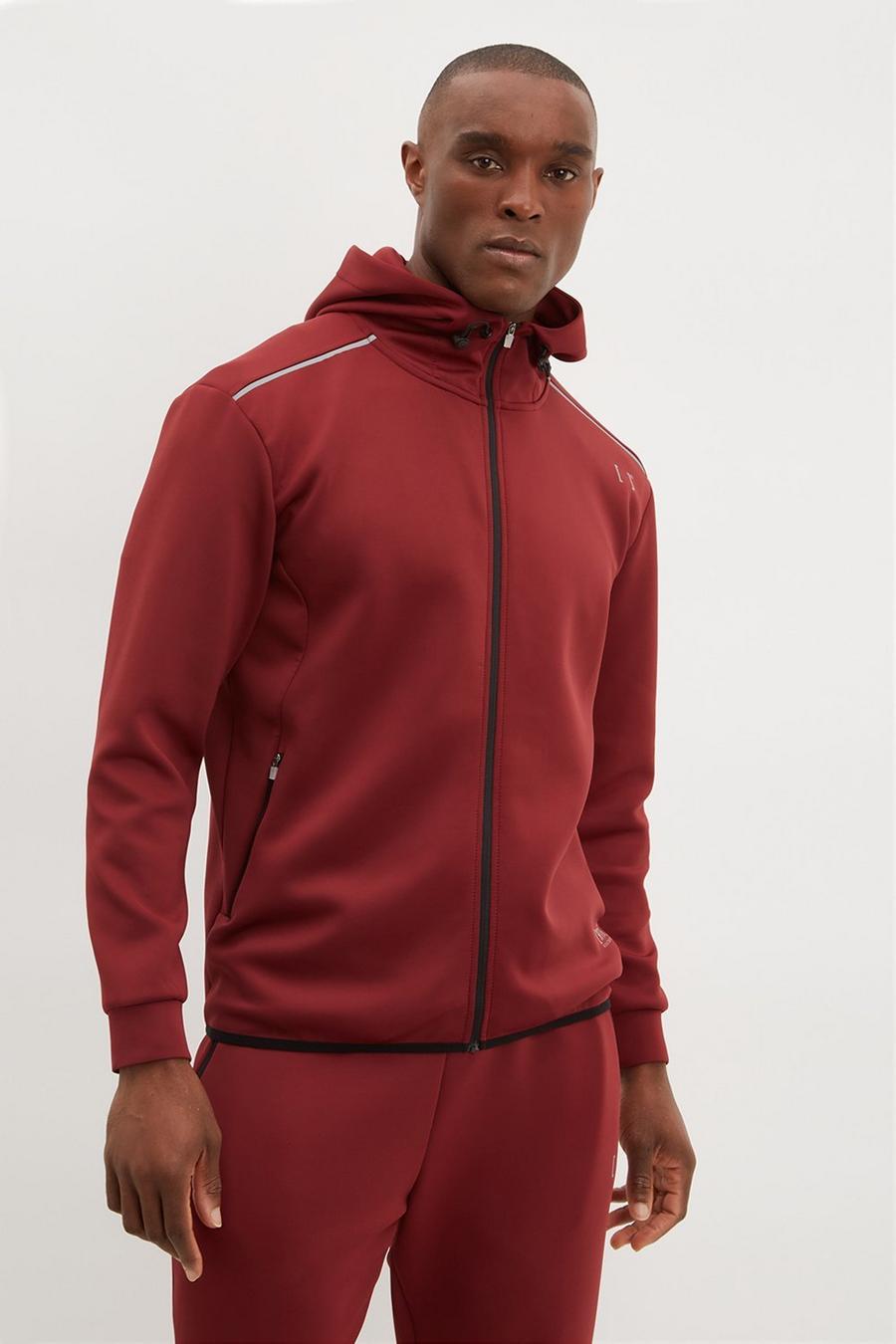 RTR Relaxed Fit Reflective Zip Through Hoodie