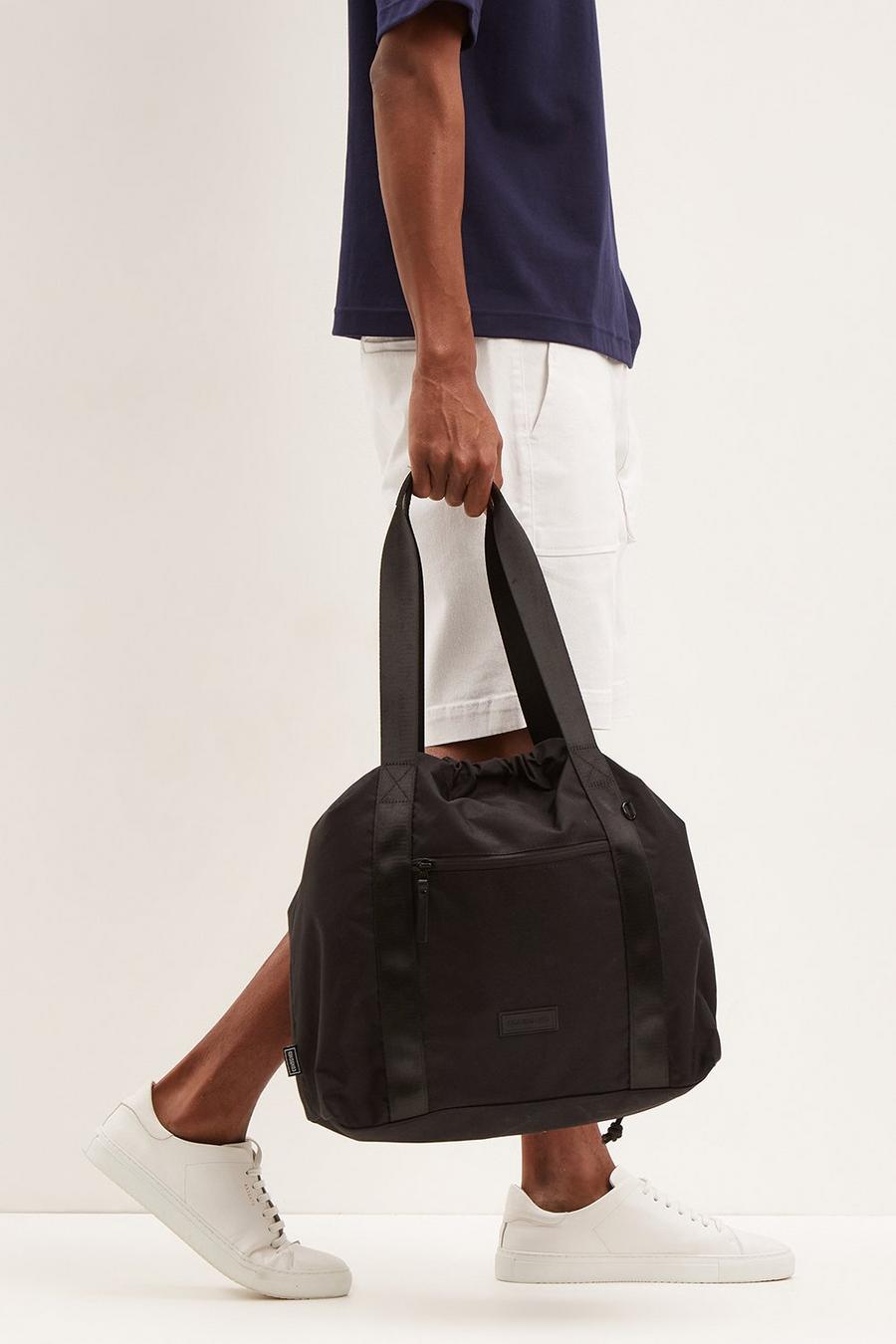Black Consigned Twin Strap Tote Shoulder Bag
