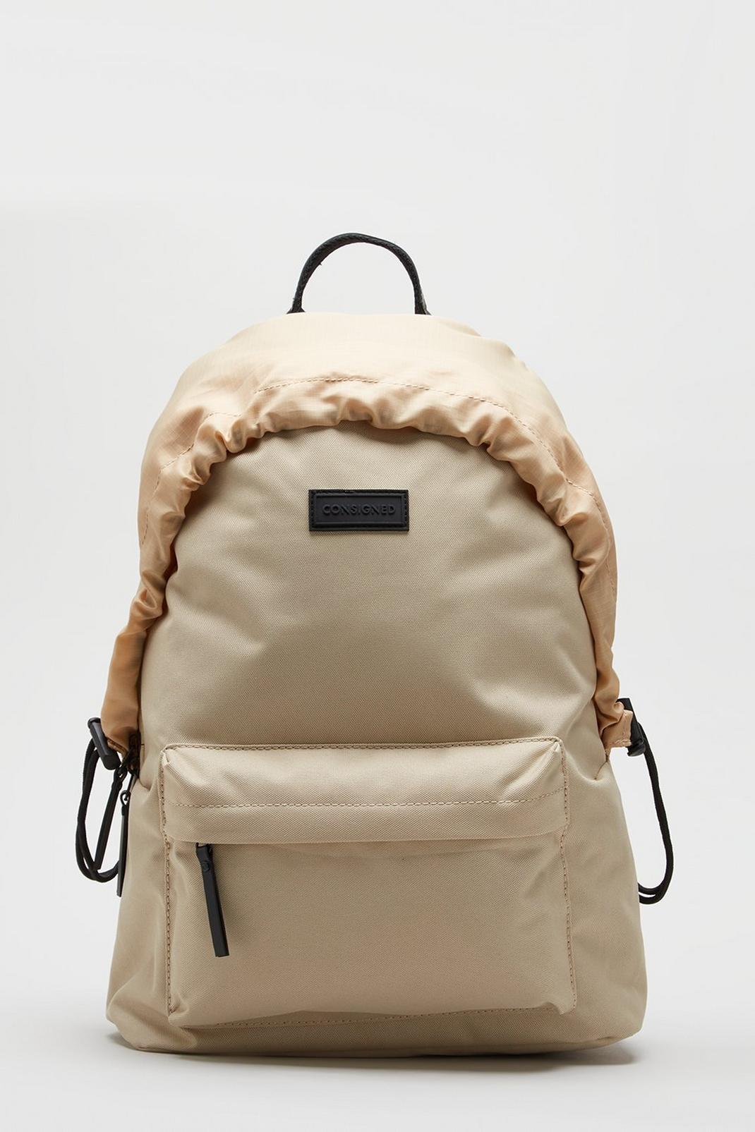 Beige Consigned Zip Weathercover Backpack image number 1