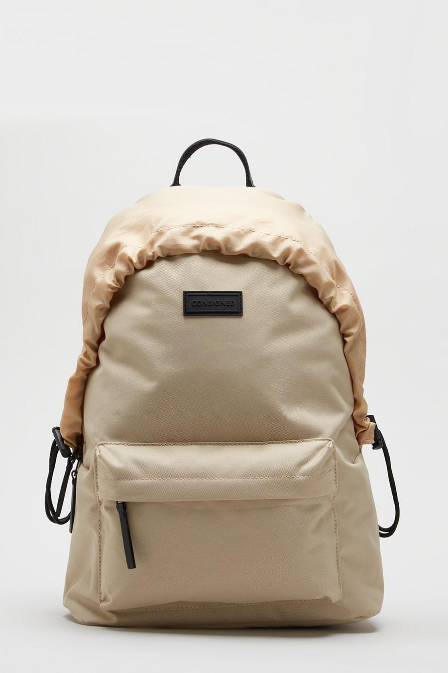 Beige Consigned Zip Weathercover Backpack