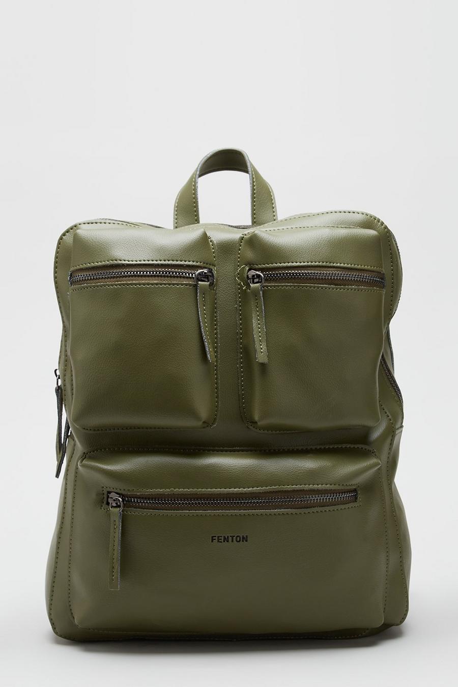 Khaki Fenton Triple Pocketed Backpack