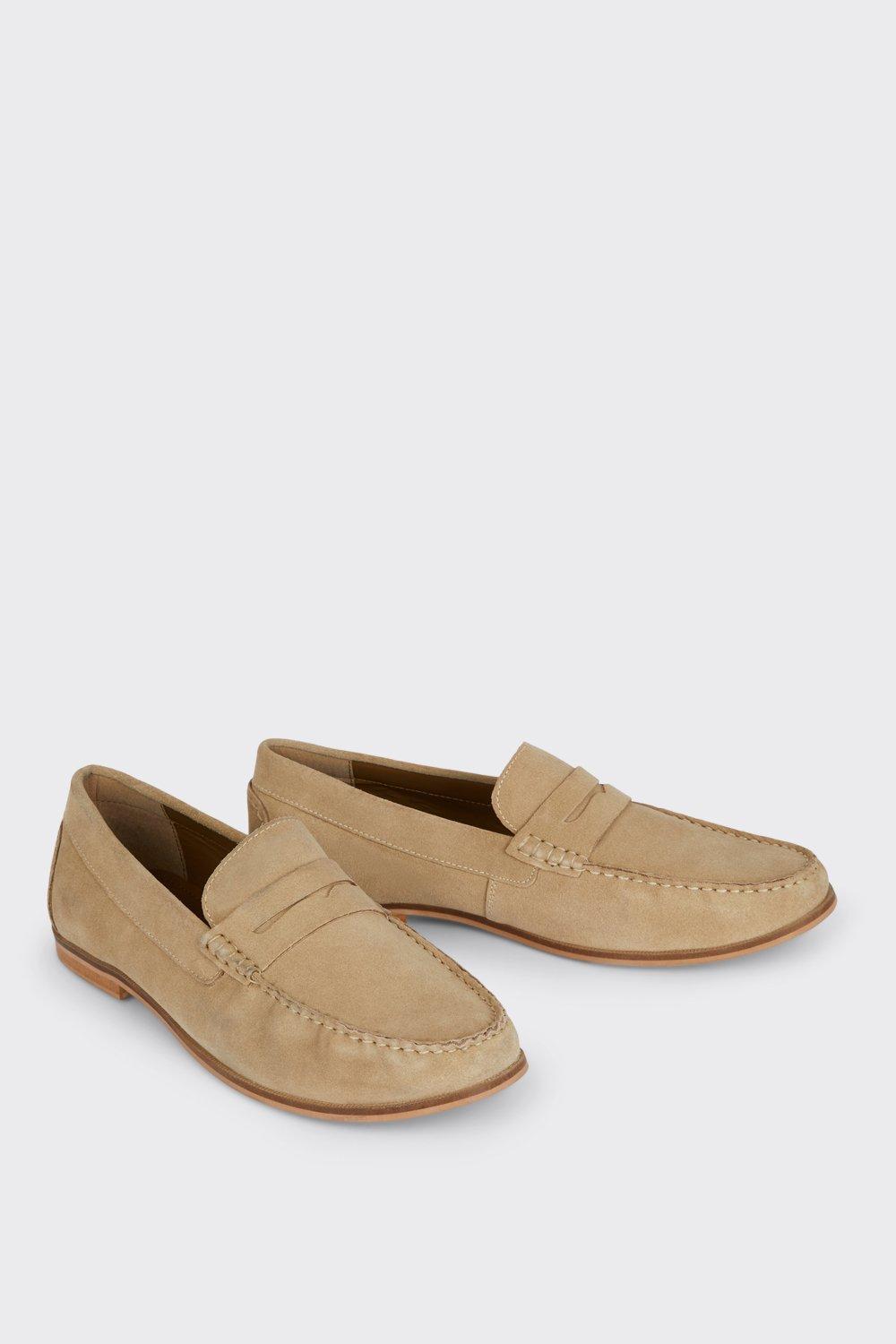 stone suede loafers