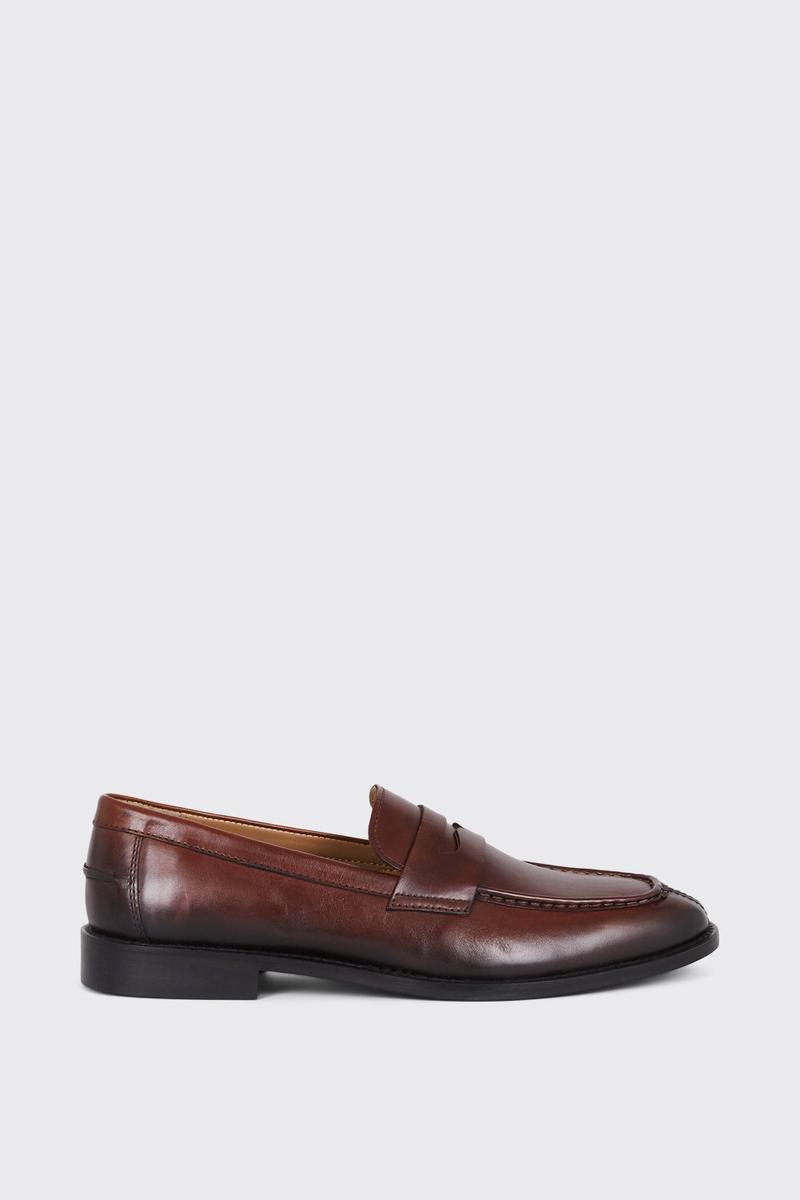Tan Leather Plain Loafer