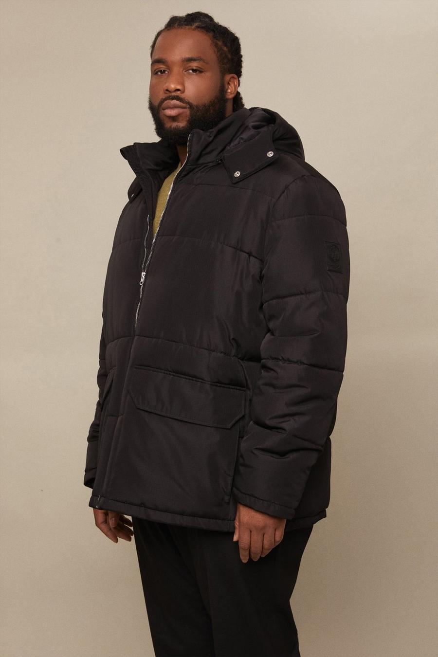 Plus Quilted Utility Puffer Jacket