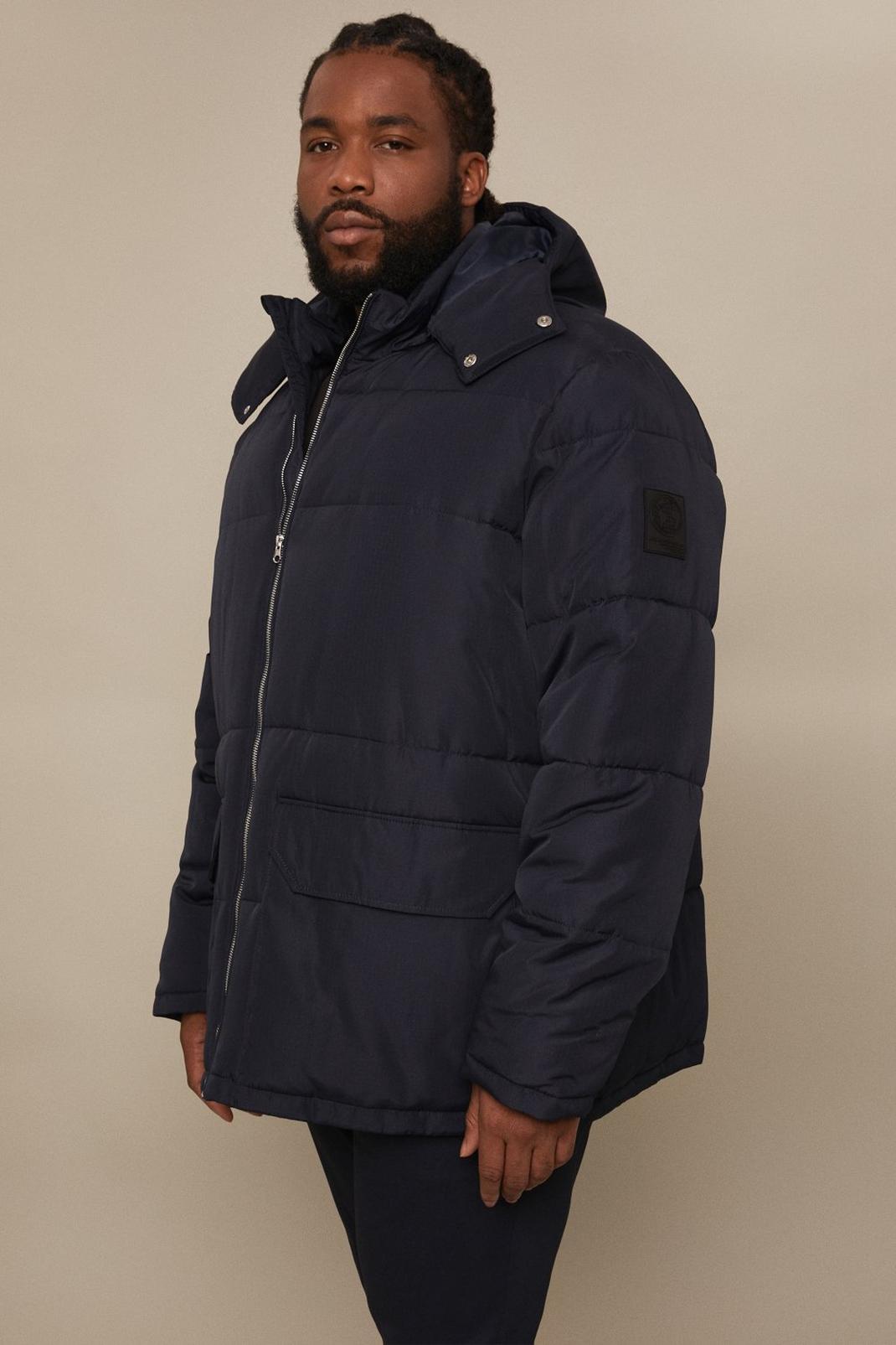 Navy Plus Quilted Utility Puffer Jacket image number 1
