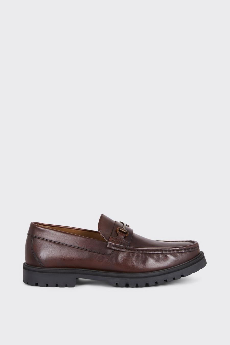 Brown Saddle Loafer With Chunky Sole