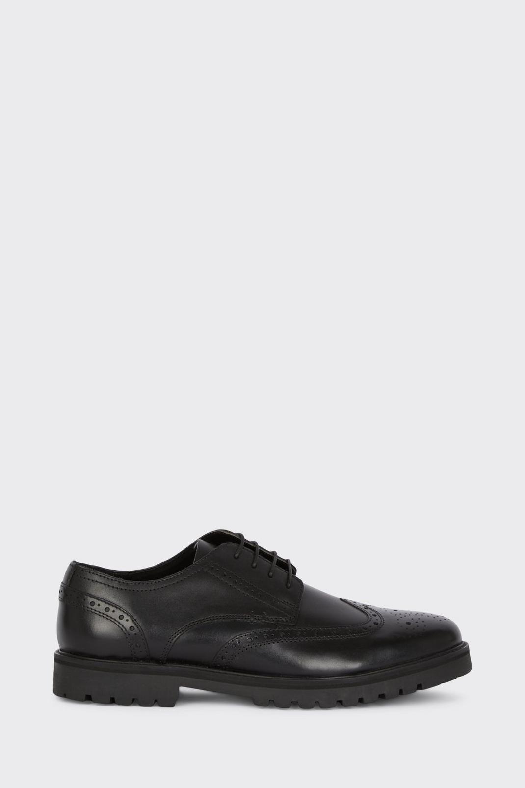 Black Leather Brogue With Chunky Sole image number 1
