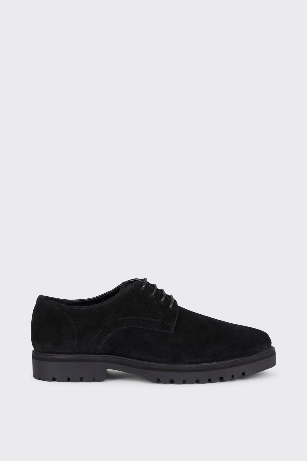 Black Suede Derby With Chunky Sole image number 1