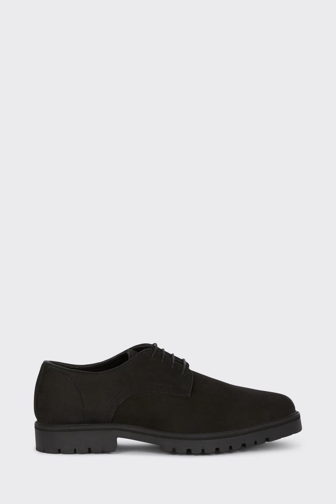 Black Smart Suede Derby Shoes image number 1