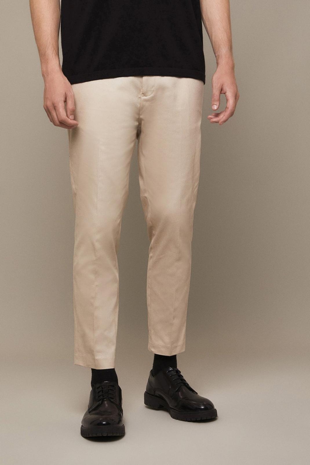 Neutral Slim Fit Tapered Chinos image number 1