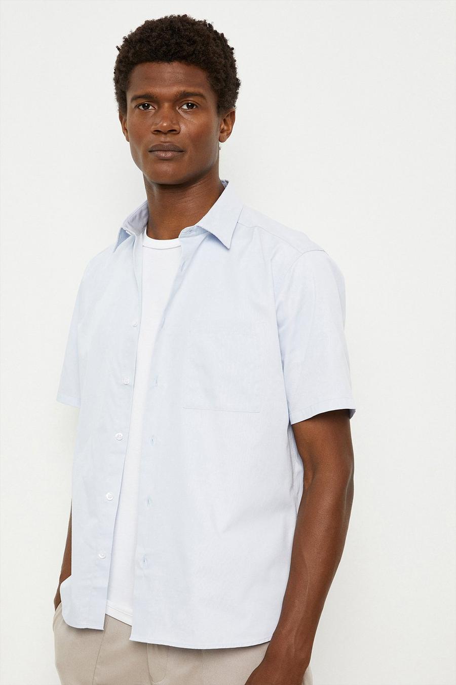 Blue Relaxed Fit Twill Shirt