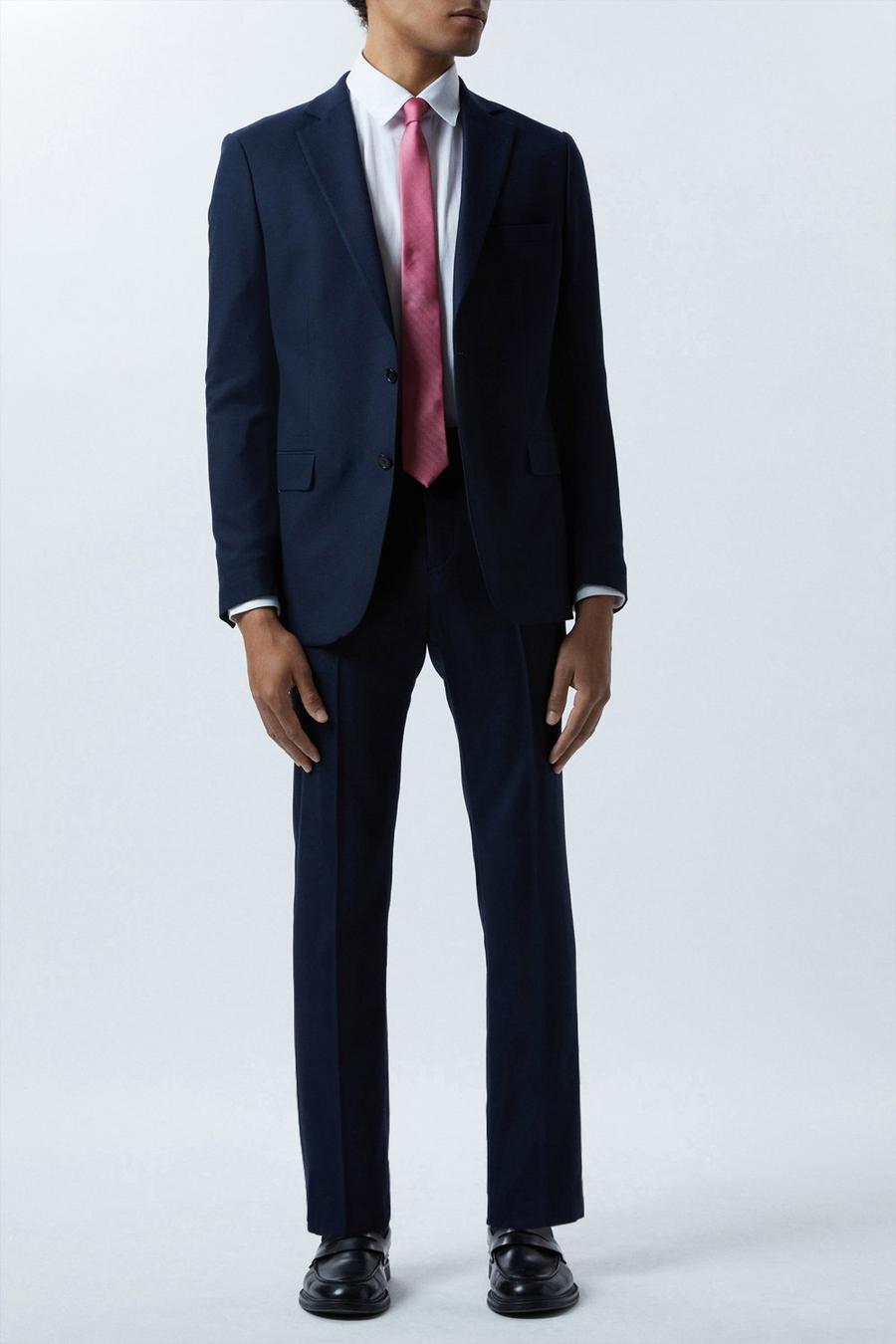 Slim Fit Indigo Marl Two-Piece Suit
