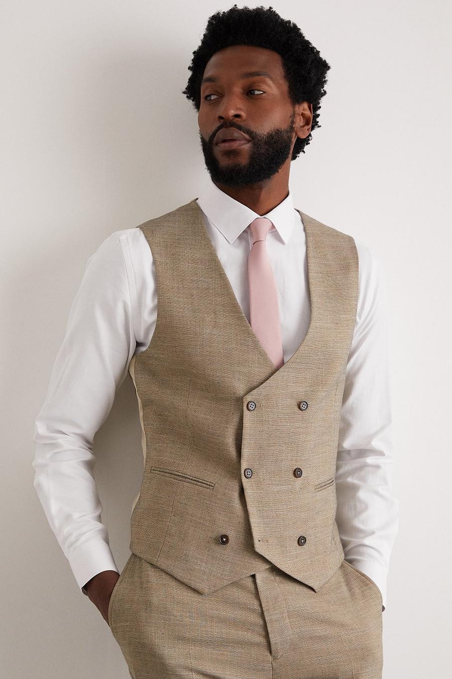 Slim Fit Stone End On End Waistcoat