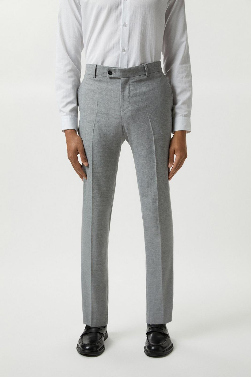 Slim Fit Mid Grey Marl Suit Trousers image number 1