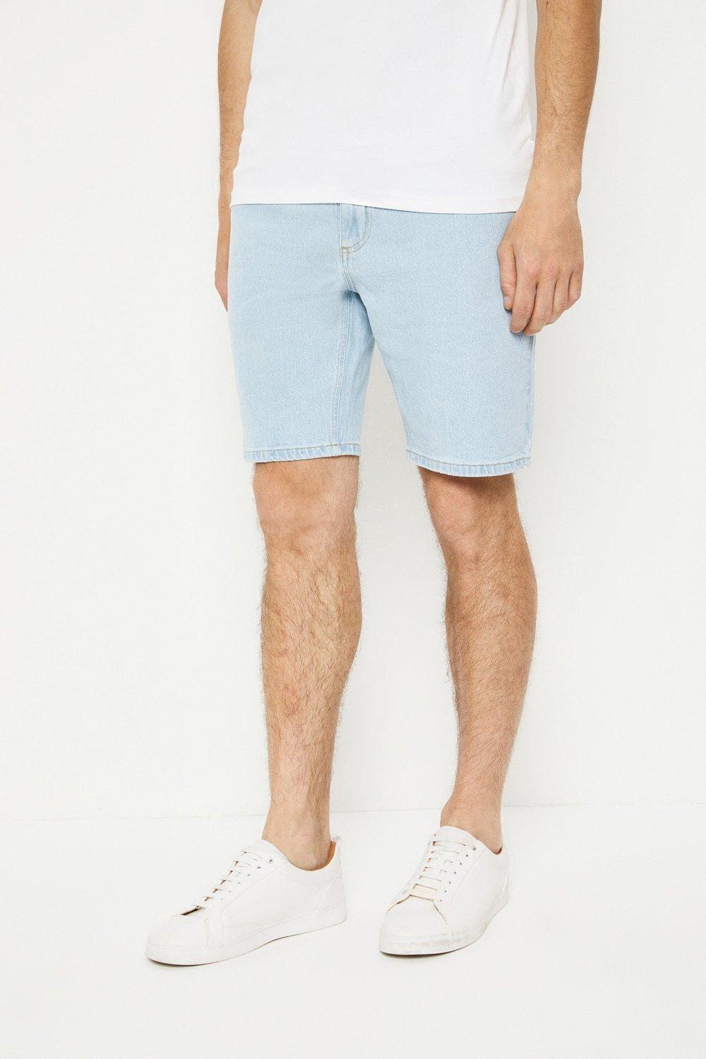 light wash denim shorts