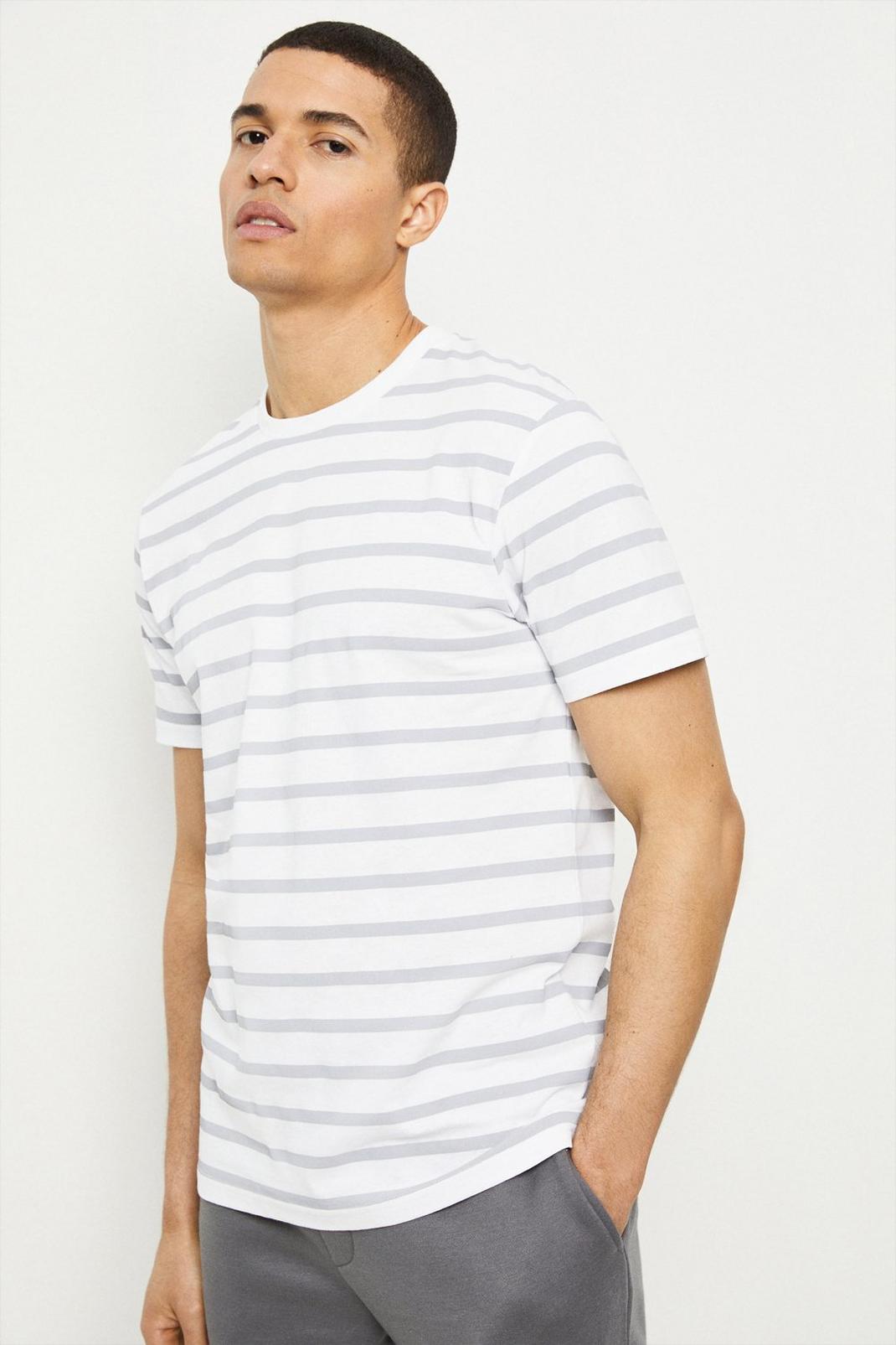 White Regular Fit Bretton Stripe T-shirt image number 1