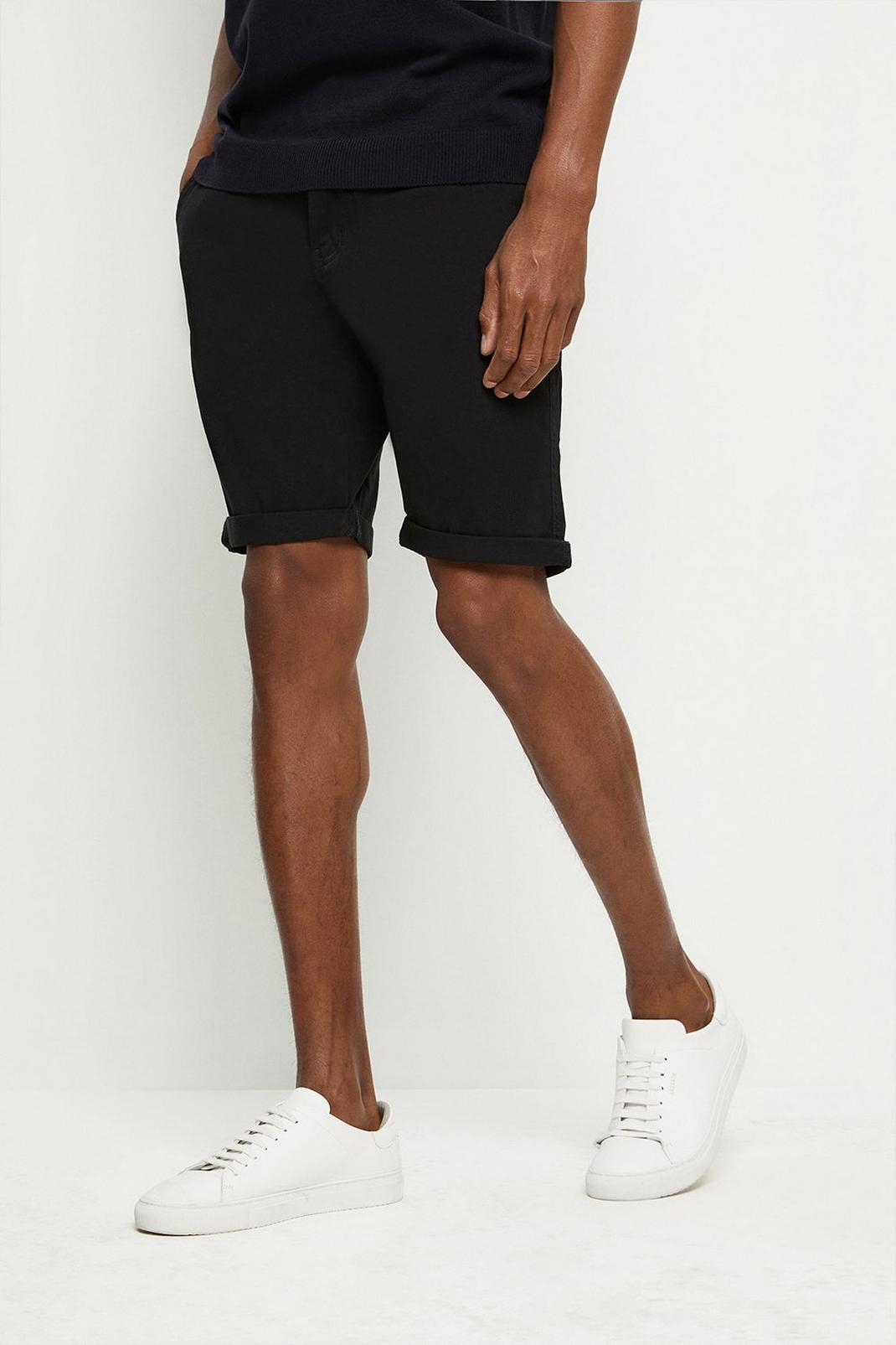 Black Chino Shorts image number 1