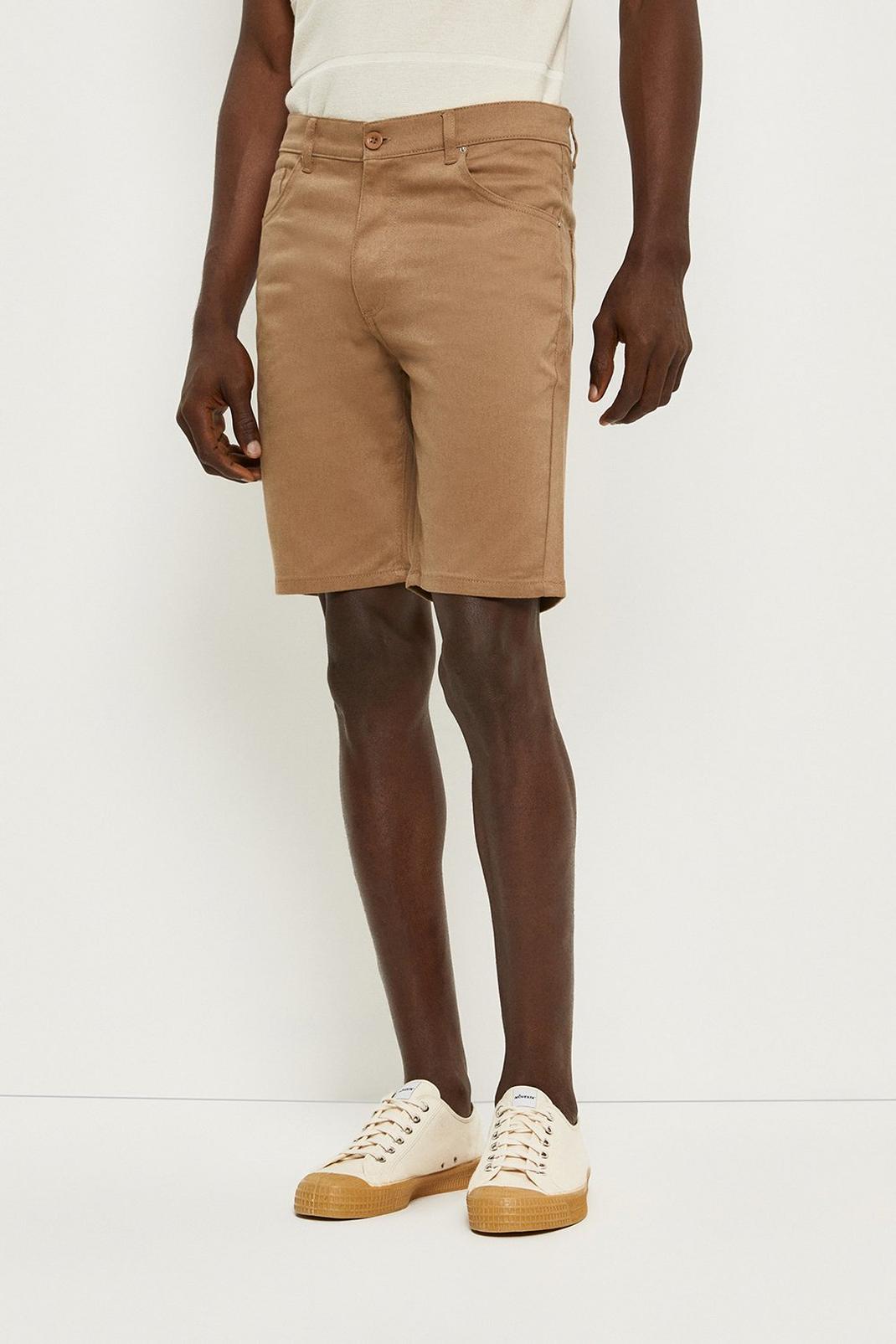 Neutral Twill Five Pocket Shorts  image number 1