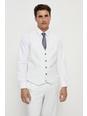 Neutral Slim Fit Pale Grey Cotton Stretch Waistcoat