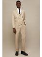 Khaki Tailored Fit Stone Cotton Stretch Suit Trouser
