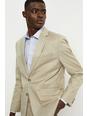 Khaki Slim Fit Stone Cotton Stretch Suit Jacket