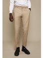 Khaki Slim Fit Stone Cotton Stretch Suit Trouser
